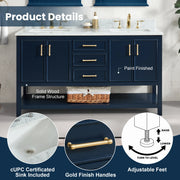 1.0 Manhattan 60" Vanity With Carrara Marble Top
