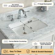 1.0 Manhattan 60" Vanity With Carrara Marble Top