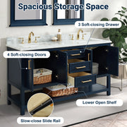 1.0 Manhattan 60" Vanity With Carrara Marble Top