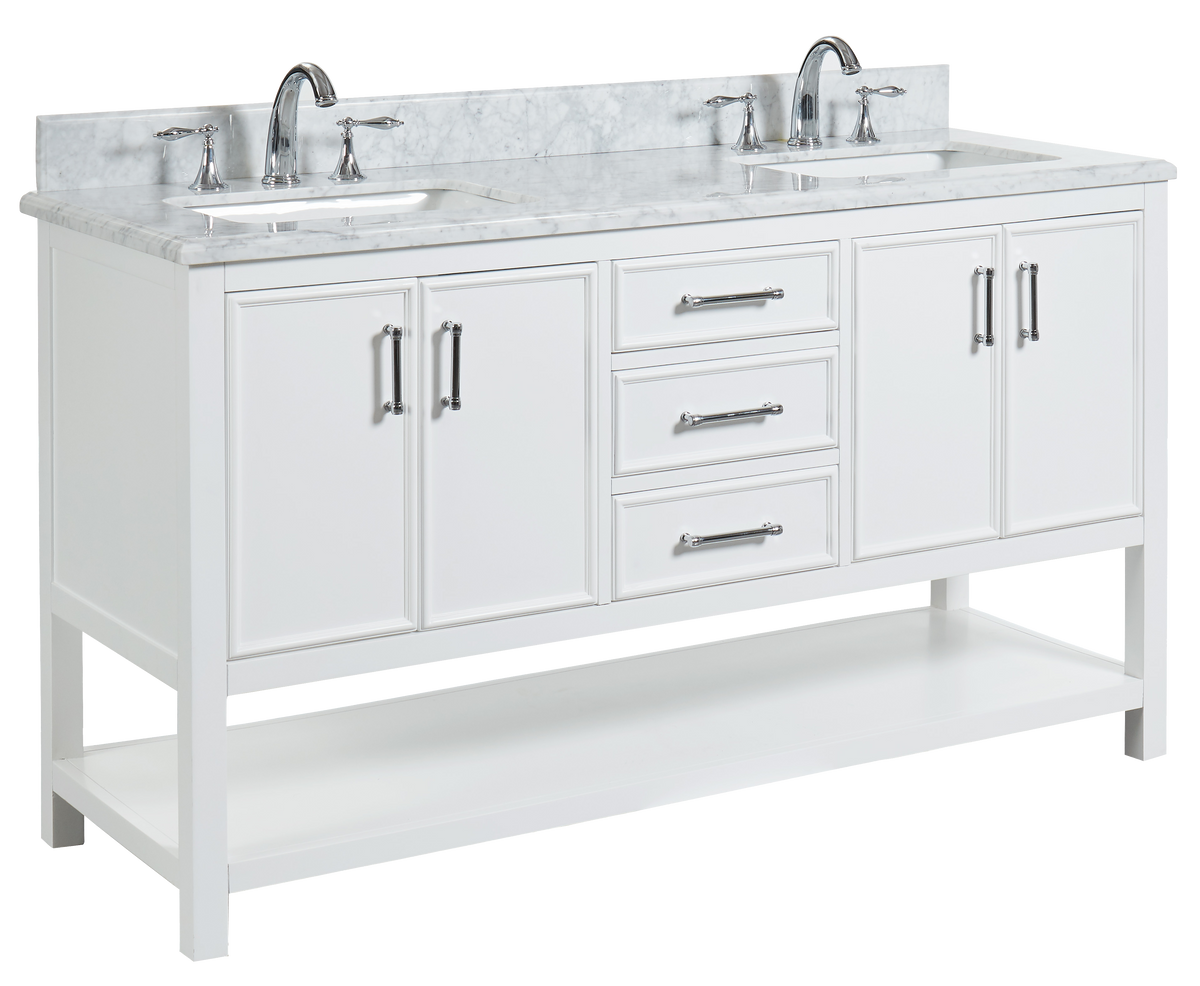 Manhattan 60" Vanity With Carrara Marble Top