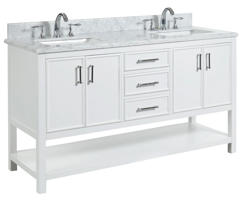 1.0 Manhattan 60" Vanity With Carrara Marble Top