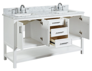 1.0 Manhattan 60" Vanity With Carrara Marble Top