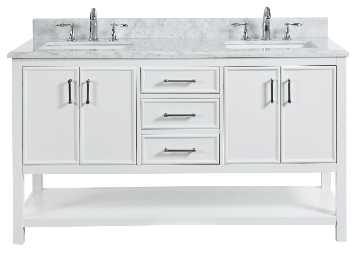 Manhattan 60" Vanity With Carrara Marble Top