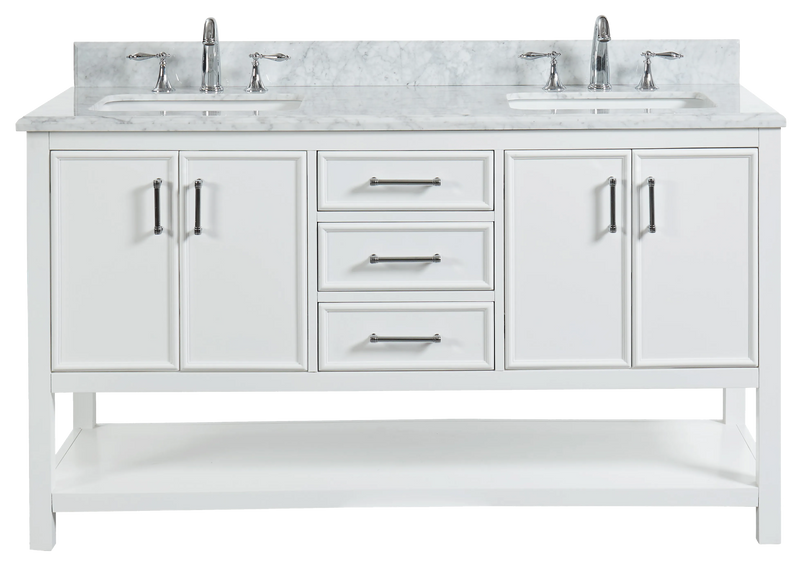 1.0 Manhattan 60" Vanity With Carrara Marble Top