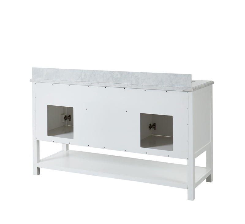 Manhattan 60" Vanity With Carrara Marble Top