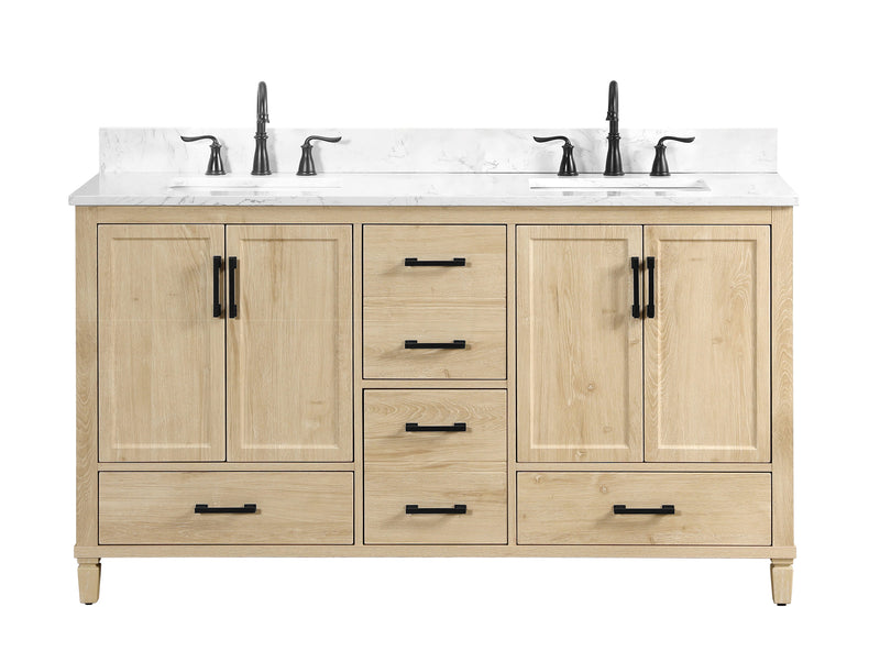 Hardin 60" Vanity Set With Carrara White Engineered Stone Top