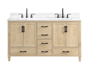 Hardin 60" Vanity Set With Carrara White Engineered Stone Top