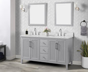 Hollister 60" Vanity Set with Sintered Stone Carrara Top
