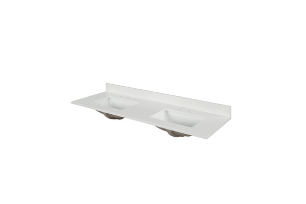 73" Snow White Quartz Vanity Top Sink