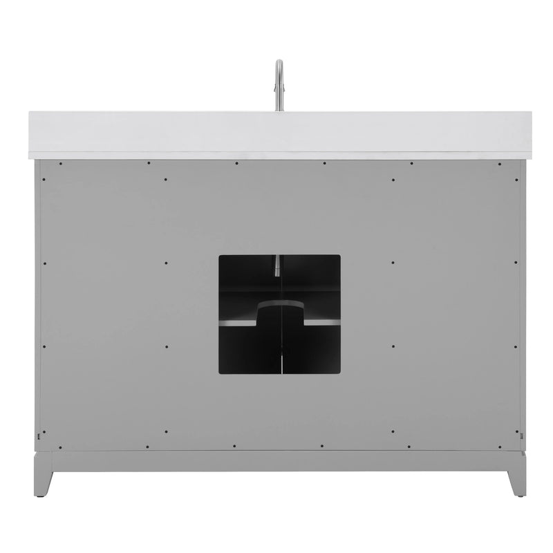 Luton 48"  Single Vanity in Gray with Snow White Quartz Top