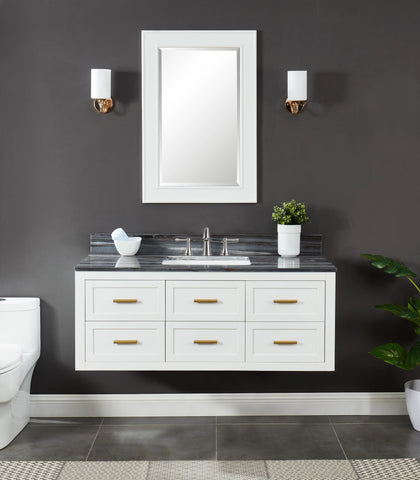 Ralph 48" Wall Mounted Vanity with Palissandro Blue Marble Top