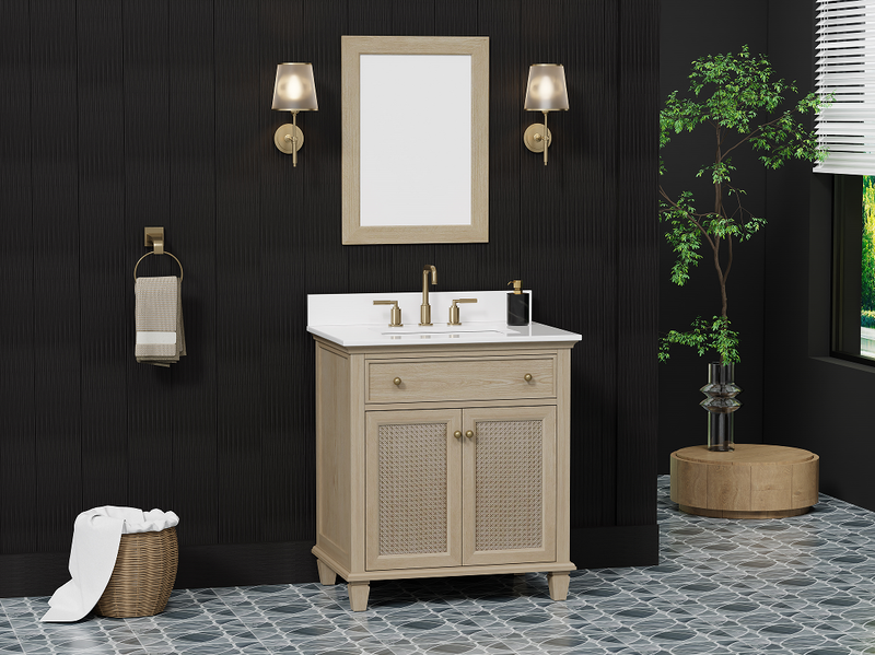 Ronnie 30" Vanity Set with Pure White Quartz Countertop