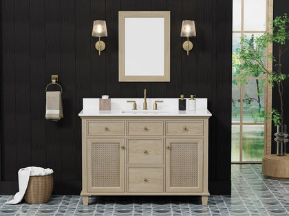 Ronnie 48" Vanity Set with Pure White Quartz Countertop