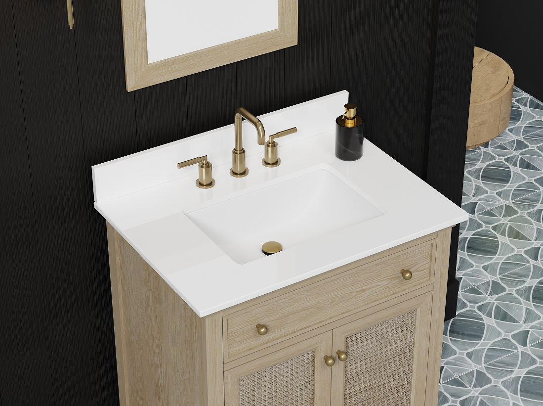 Ronnie 30" Vanity Set with Pure White Quartz Countertop