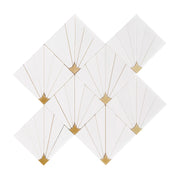 Thassos With Brass 11-in x 11-in Waterjet Mosaic Wall Tile( 4.3 sq. ft. /Box )