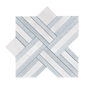 Blue Celeste & Dolomite Marble  12-in x 12-in Waterjet Mosaic Floor and Wall Tile( 5 sq. ft. /Box )