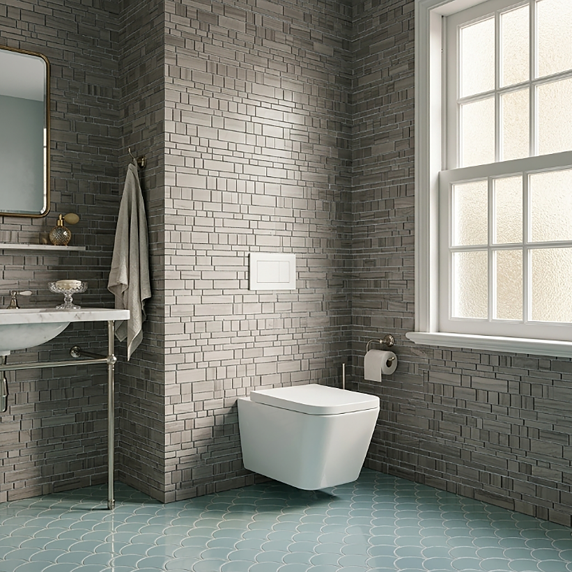 Athens Gray Multi-Square 12-in x 12-in Honed Mosaic Wall Tile( 5 sq. ft. /Box )