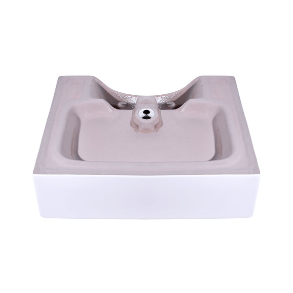 21 Inch Rectangular Modern White Ceramic Bathroom Vessel Sink with Overflow, showcasing a sleek and elegant design.