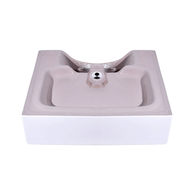21 Inch Rectangular Modern White Ceramic Bathroom Vessel Sink with Overflow