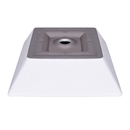 16" x 16" x 5" Square Modern White Ceramic Bathroom Vessel Sink