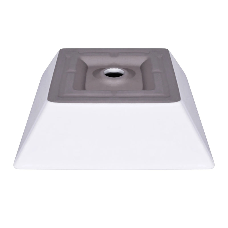 16" x 16" x 5" Square Modern White Ceramic Bathroom Vessel Sink