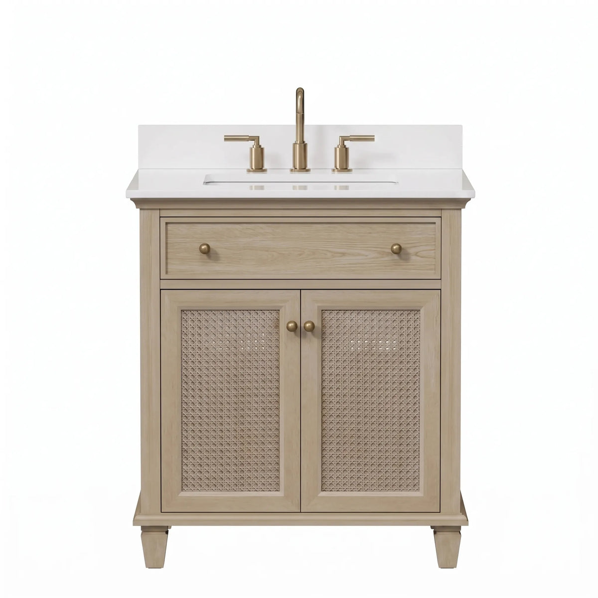Ronnie 30" Vanity Set with Pure White Quartz Countertop