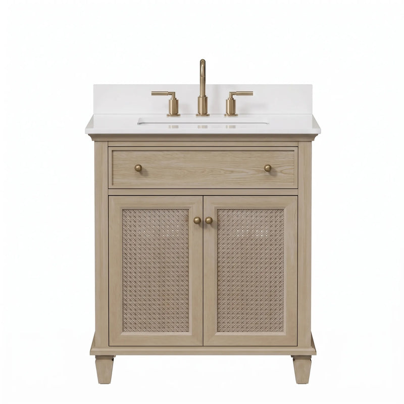 Ronnie 30" Vanity Set with Pure White Quartz Countertop