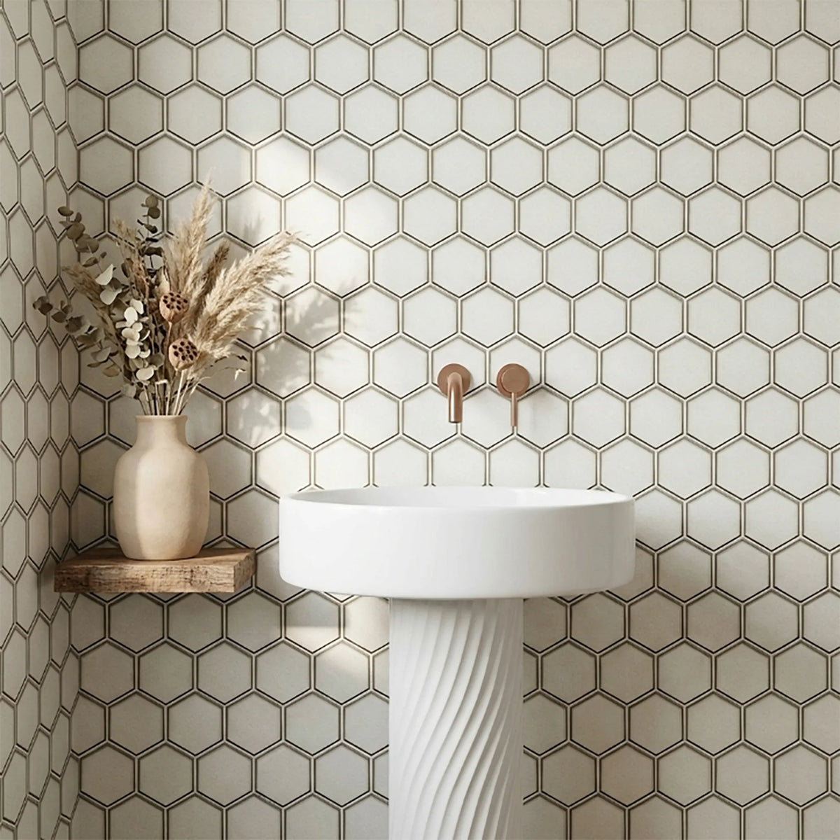 3” Hexagon Silver 9-in x 11-in Glass Mosaic with Silver Trim Glass Mosaic Wall Tile( 7 sq. ft. /Box )
