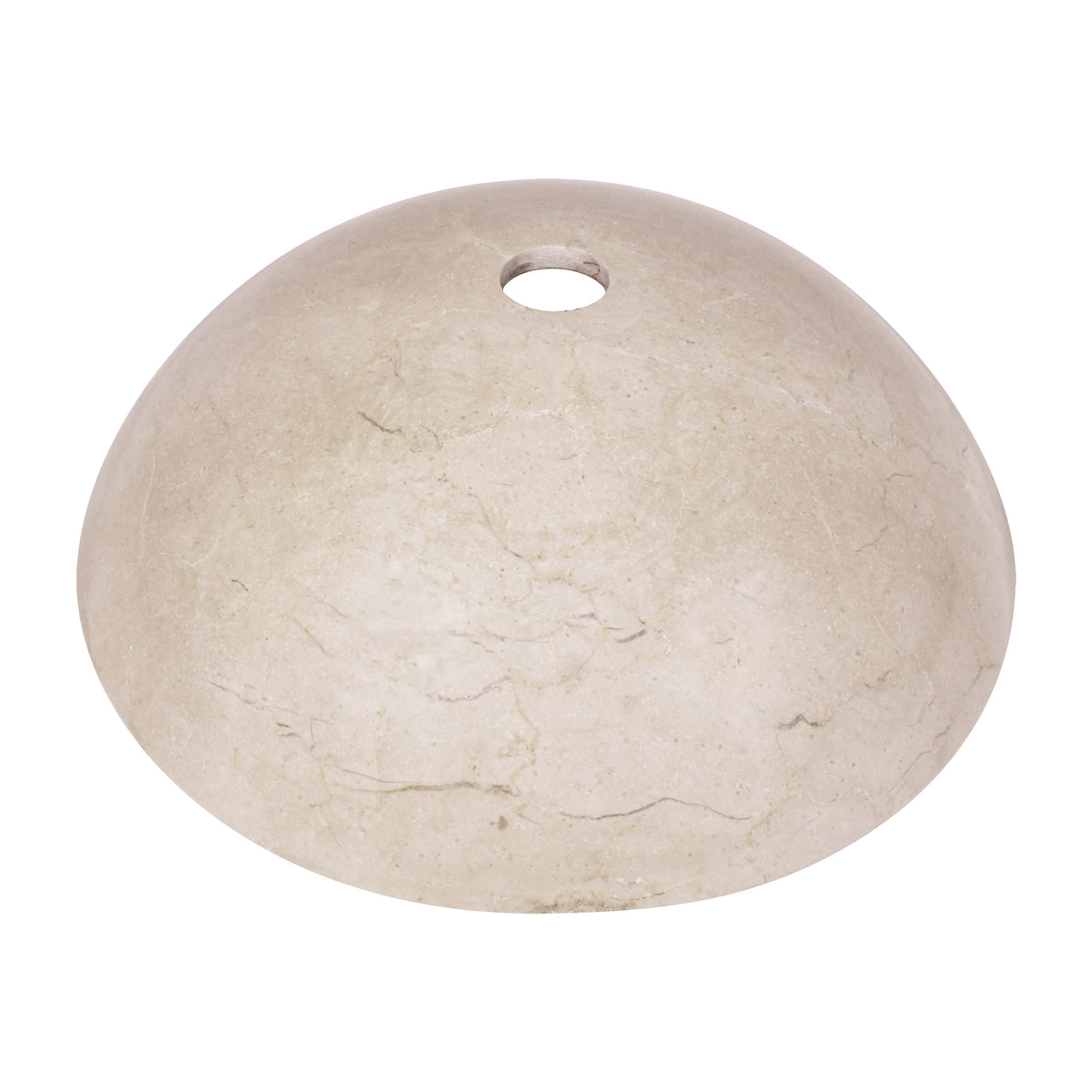 17 inch round beige marble vessel sink showcasing a unique bathroom sink design with a polished finish.