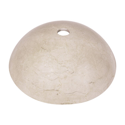 17 inch round beige marble vessel sink showcasing a unique bathroom sink design with a polished finish.
