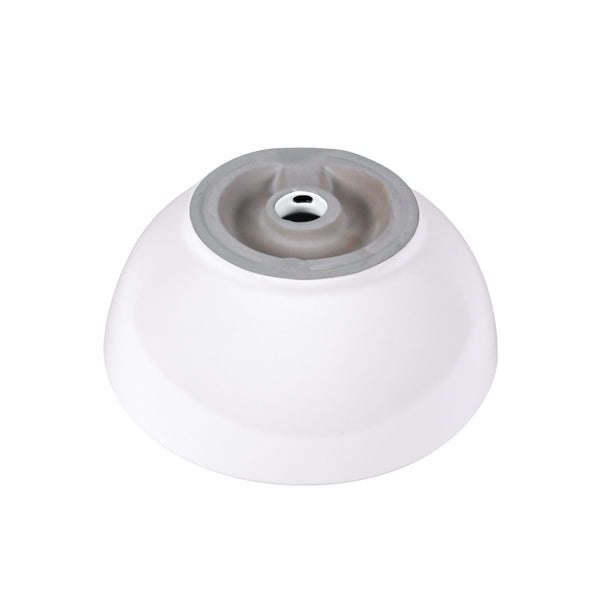 15 Inch Round Modern White Ceramic Bathroom Vessel Sink with Overflow