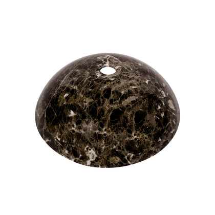 17 inch dark emperador marble vessel sink displaying elegant craftsmanship and rich espresso tones.