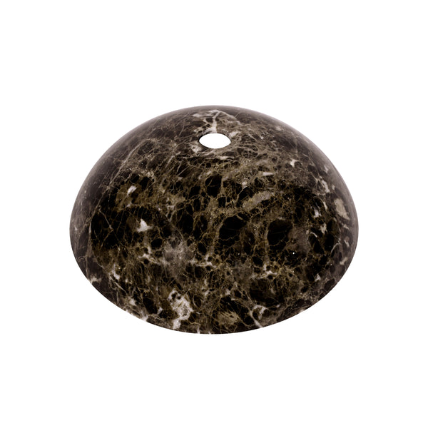 17 inch dark emperador marble vessel sink displaying elegant craftsmanship and rich espresso tones.
