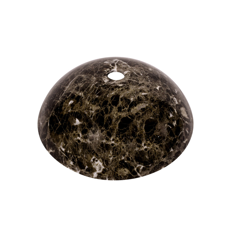 17 inch dark emperador marble vessel sink displaying elegant craftsmanship and rich espresso tones.