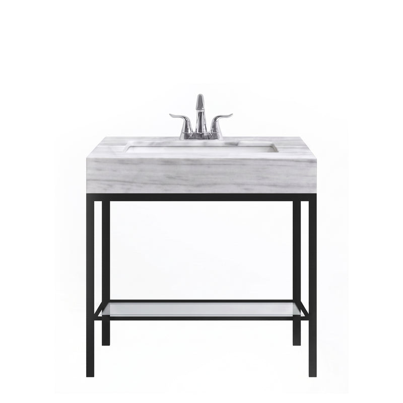 Vaia 24" Bathroom Vanity Set with Natural Marble Top