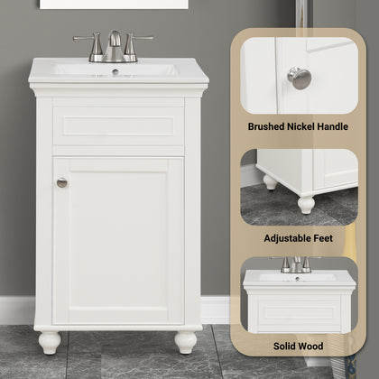 Mini 20" Single Vanity With Porcelain Top