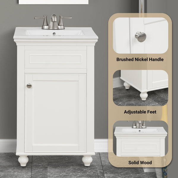 Mini 20" Single Vanity With Porcelain Top