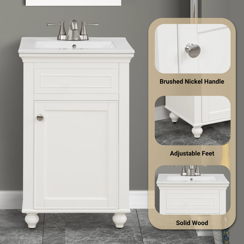 Mini 20" Single Vanity With Porcelain Top
