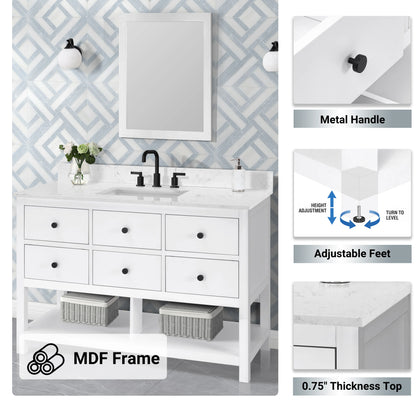 Encino 30" Single Vanity With Carrara White Quartz Stone Top