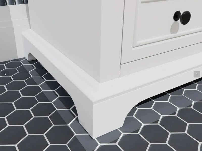 Icon 48" Single Vanity in White with Carrara Marble Top