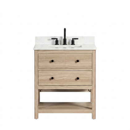 Encino 30" Single Vanity With Carrara White Quartz Stone Top