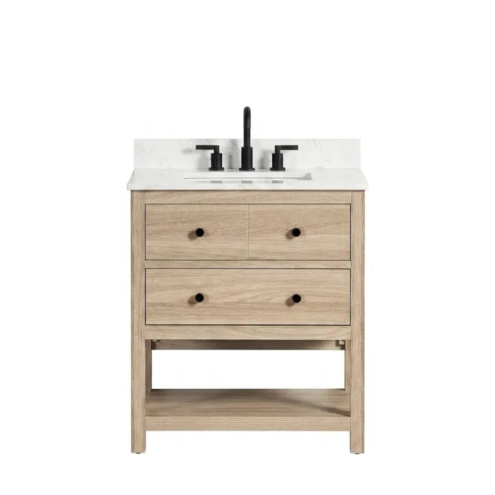 Encino 30" Single Vanity With Carrara White Quartz Stone Top