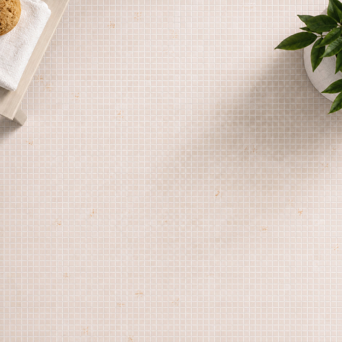 Cream Marfil 12-in x 12-in Polished Mosaic Floor and Wall Tile( 5 sq. ft. /Box )