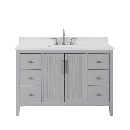Hollister 48" Single Vanity with Sintered Stone Carrara Top