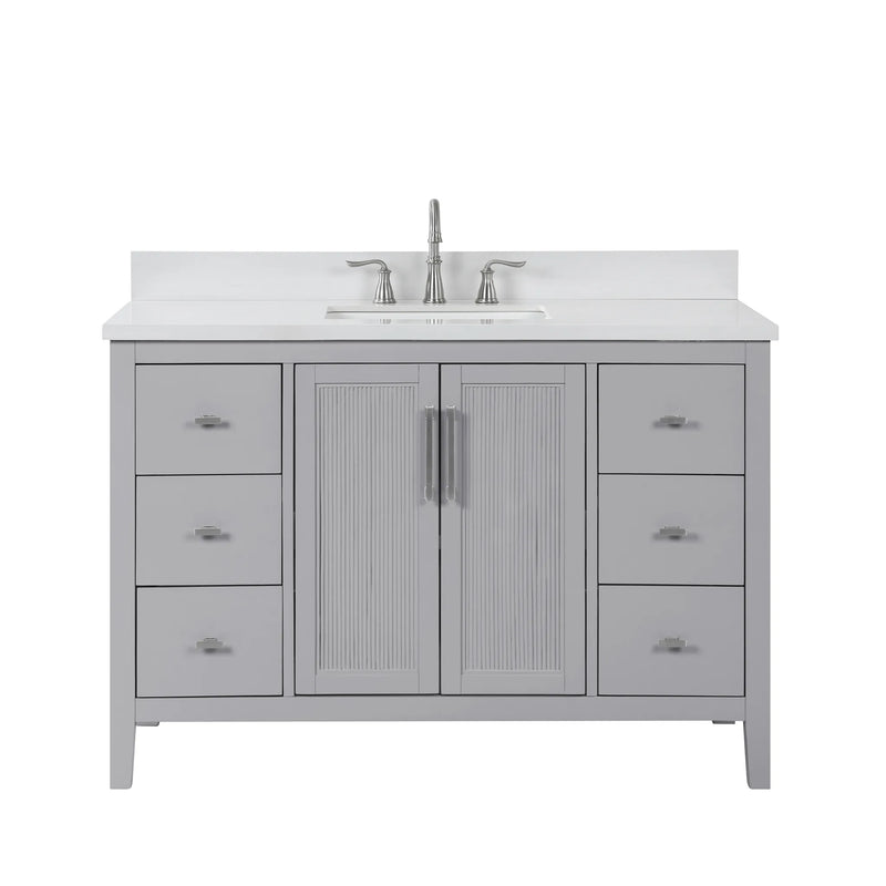 Hollister 48" Single Vanity with Sintered Stone Carrara Top
