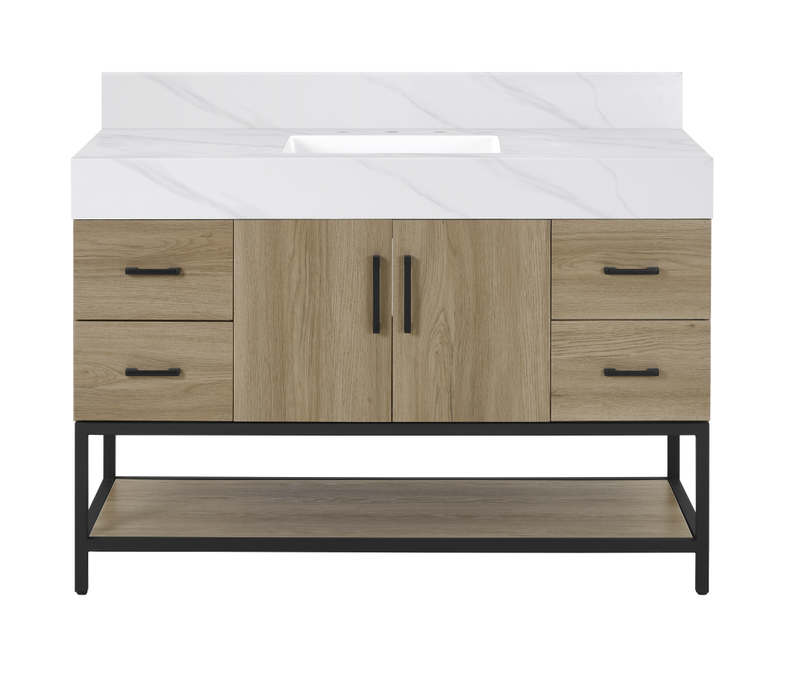 Utopia 48" Vanity in Dark Oak with Calacatta Sintered Stone Top