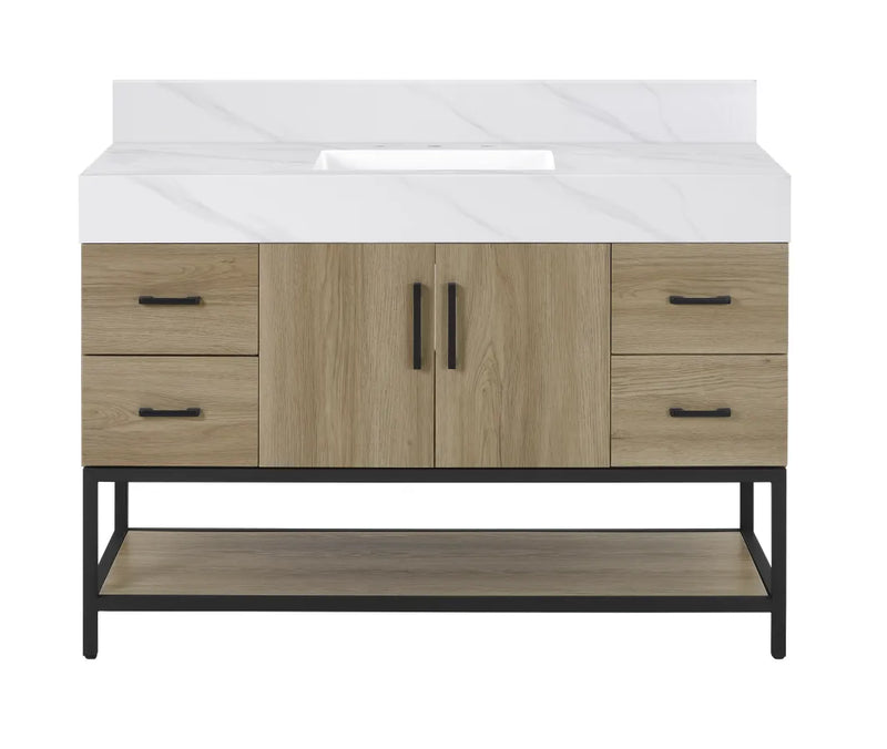 Utopia 48" Freestanding Bathroom Vanity with Calacatta Sintered Stone Top