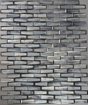 Blue & Gray Wood  Grain 12-in x 12-in 3D Glass Mosaic Wall Tile( 10 sq. ft. /Box )