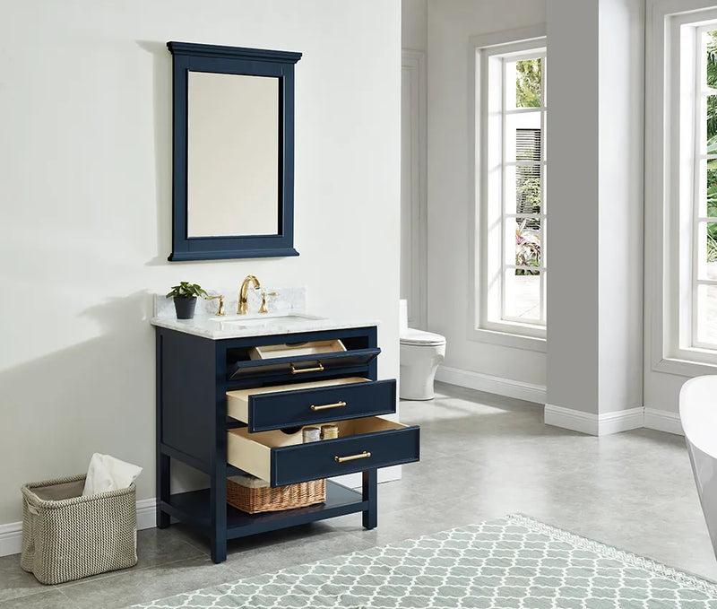 1.0 Manhattan 30" Vanity With Carrara Marble Top