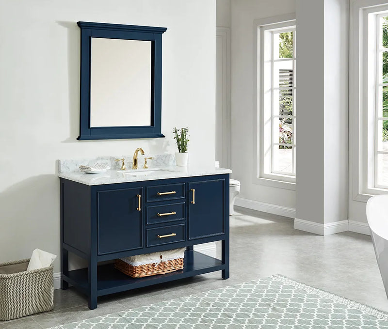 1.0 Manhattan 48" Vanity With Carrara Marble Top